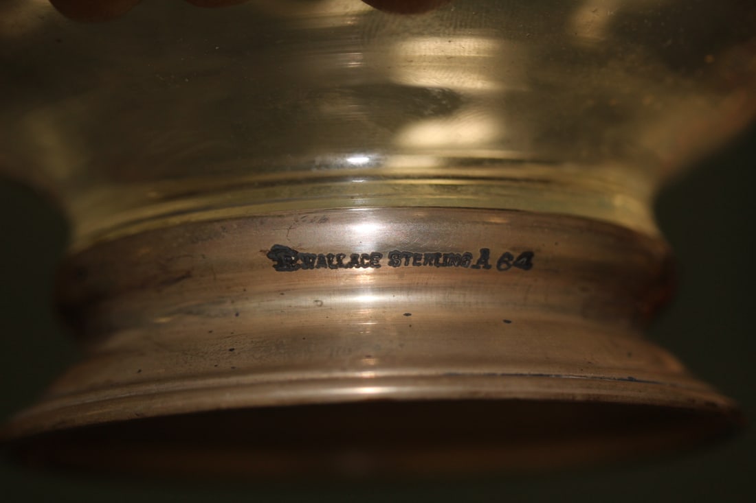 Wallace Sterling Rim Glass Bowl - 4