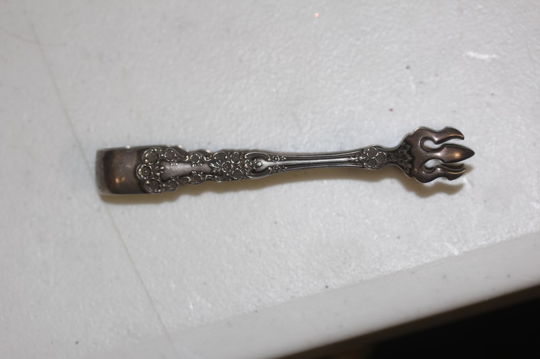 Sterling Silver Victorian Sugar Tong - 3
