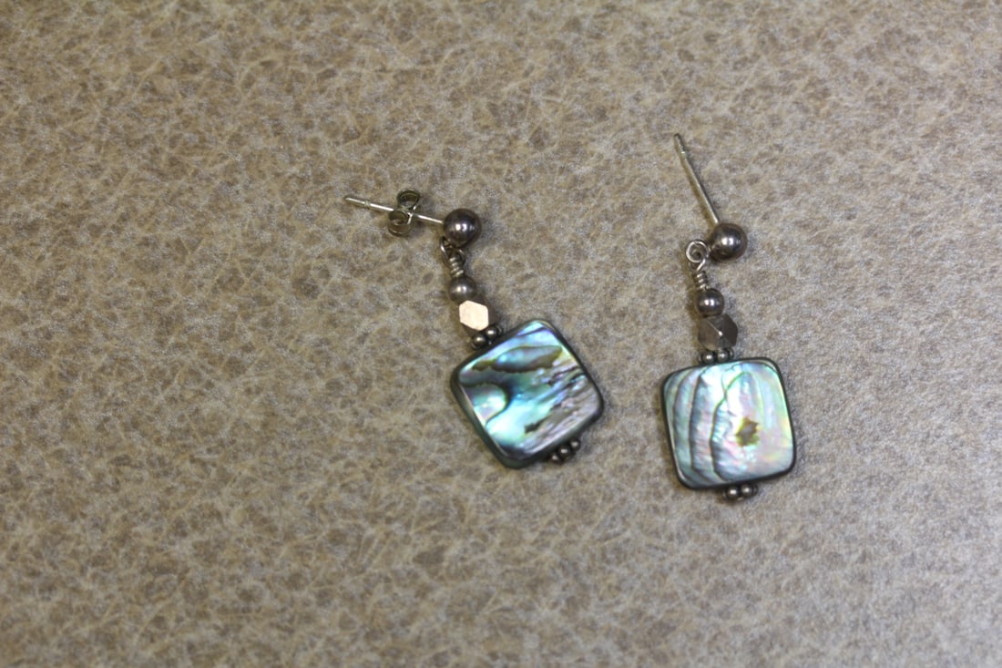Pair of Sterling and Mother of Pearl Earrings - 2