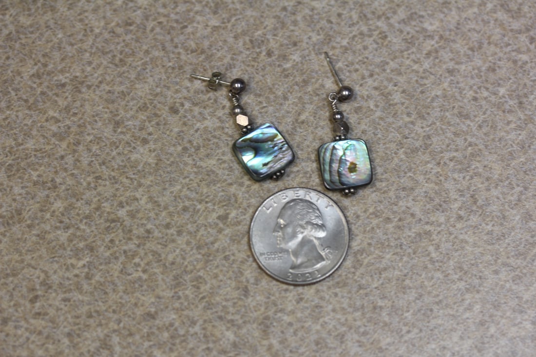 Pair of Sterling and Mother of Pearl Earrings - 3