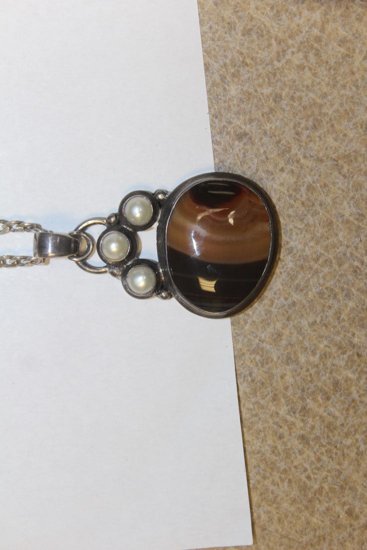 Sterling Pendant with Stone - 2