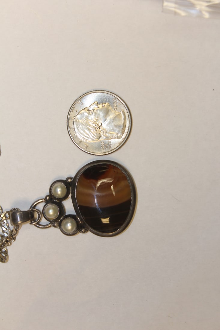 Sterling Pendant with Stone - 5