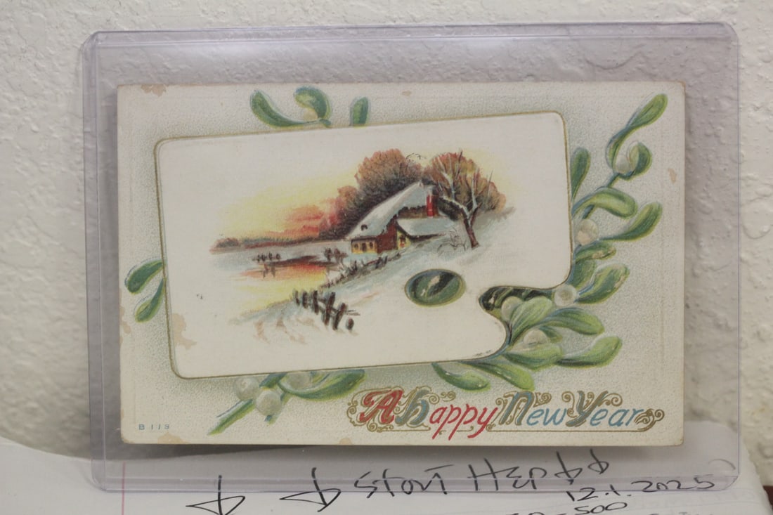Antique Embossed New Year's Card: as shown