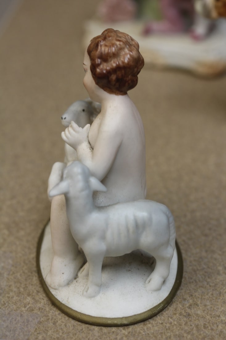 Ceramic Nude with Lambs Figurine - 2