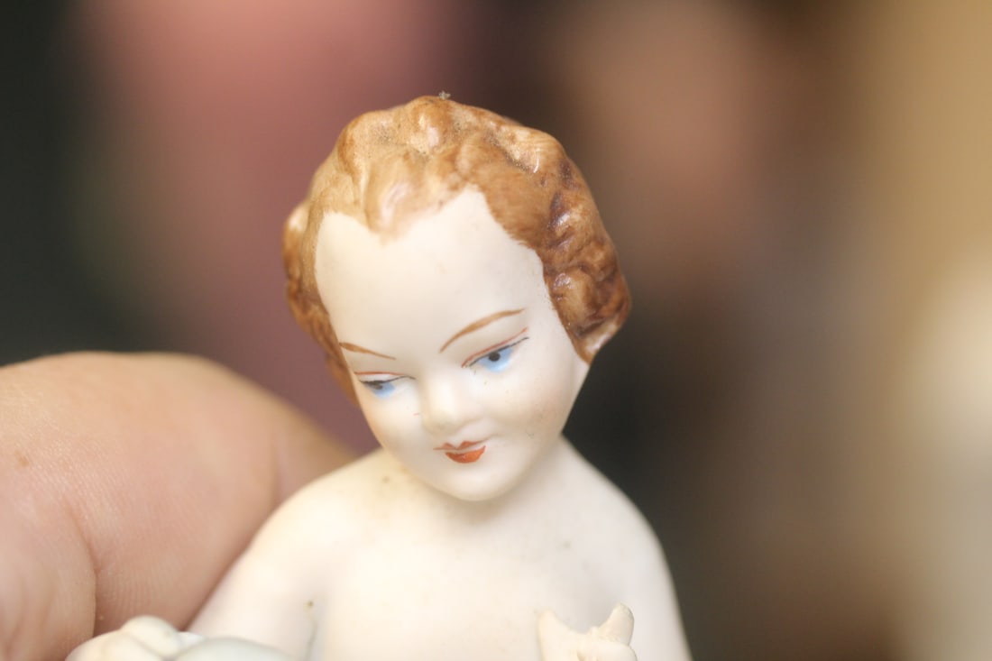 Ceramic Nude with Lambs Figurine - 6