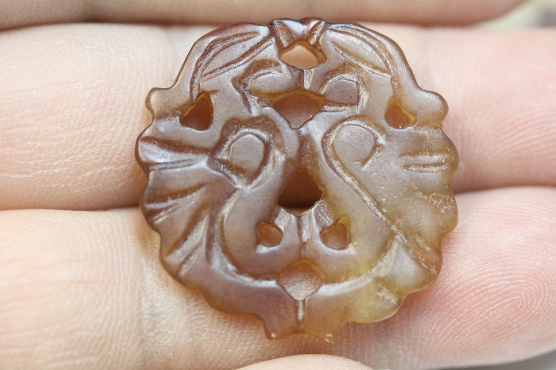 Carnelian Jade Carved Pendant - 2