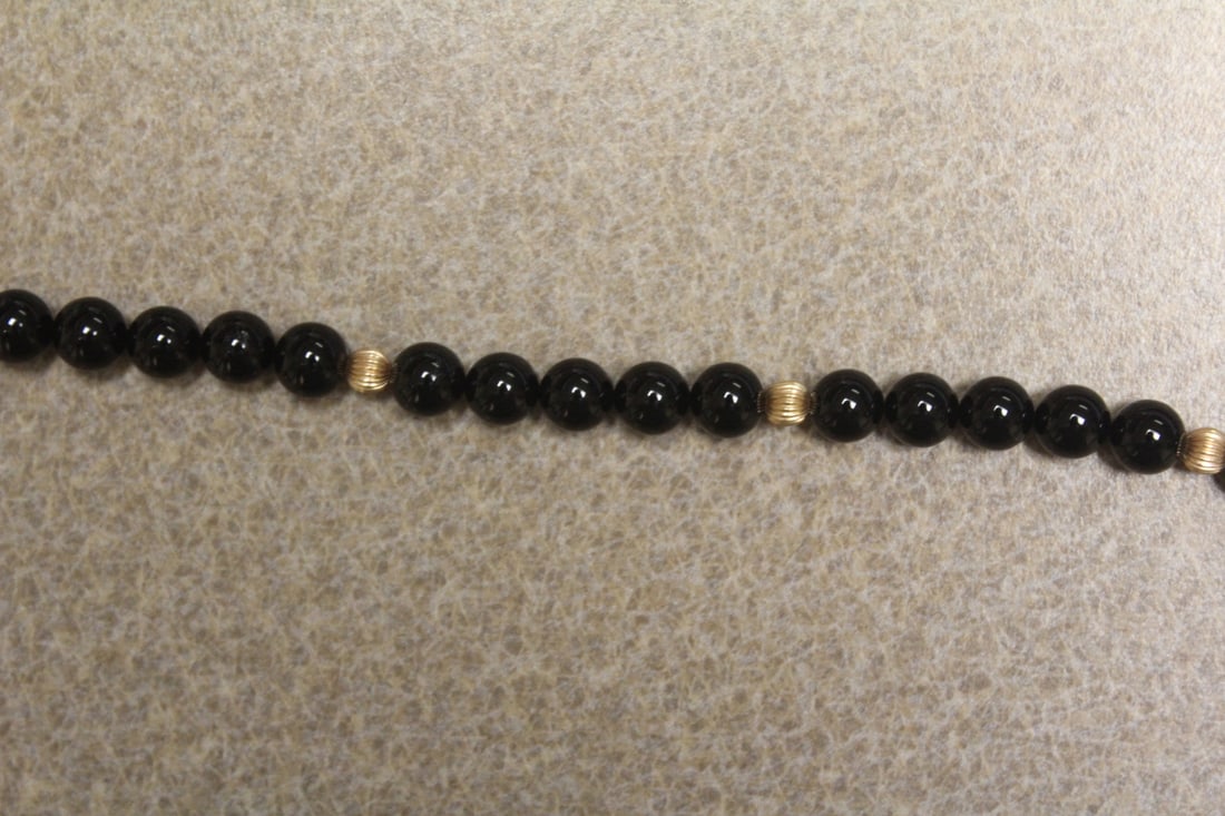 Onyx and Gold Necklace - 2