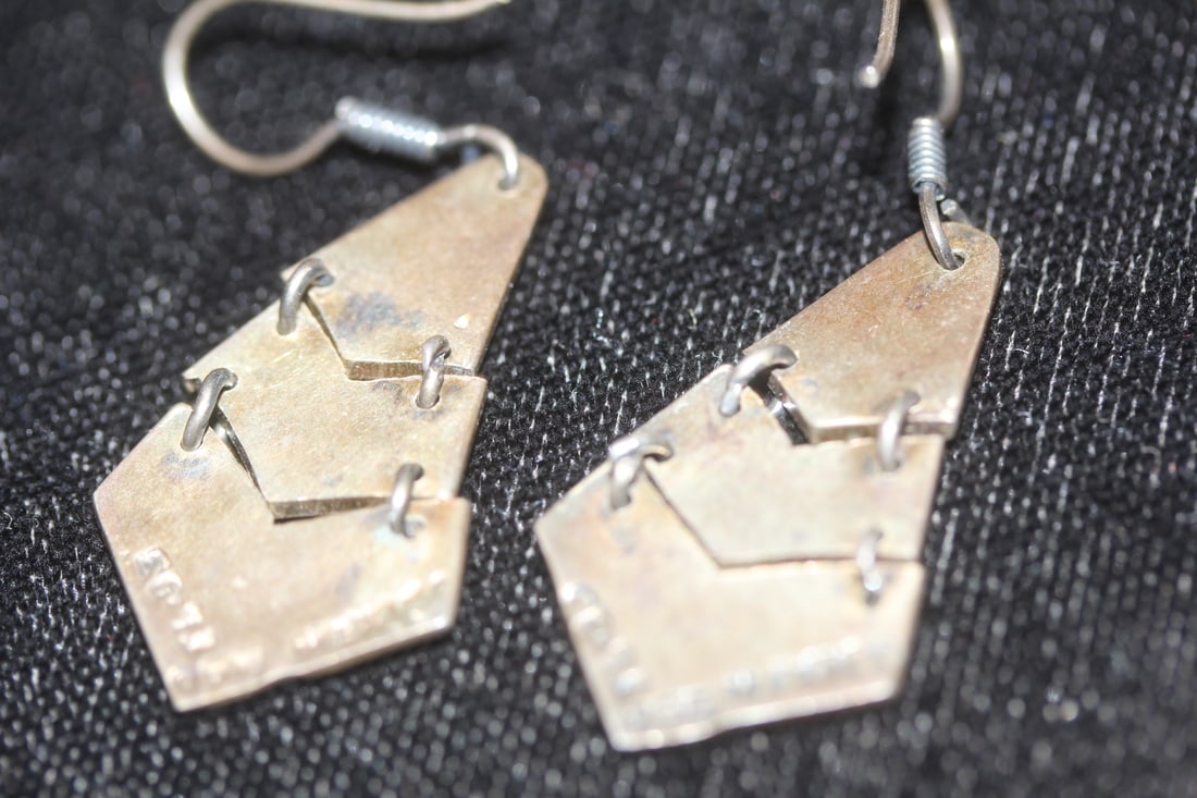 Sterling Inlaid Pair of Earrings - 2