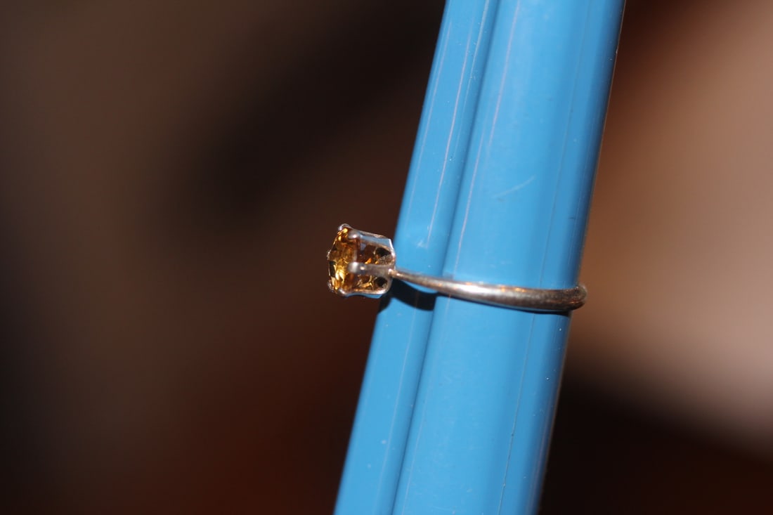 Amber Stone and Sterling Ring - 3