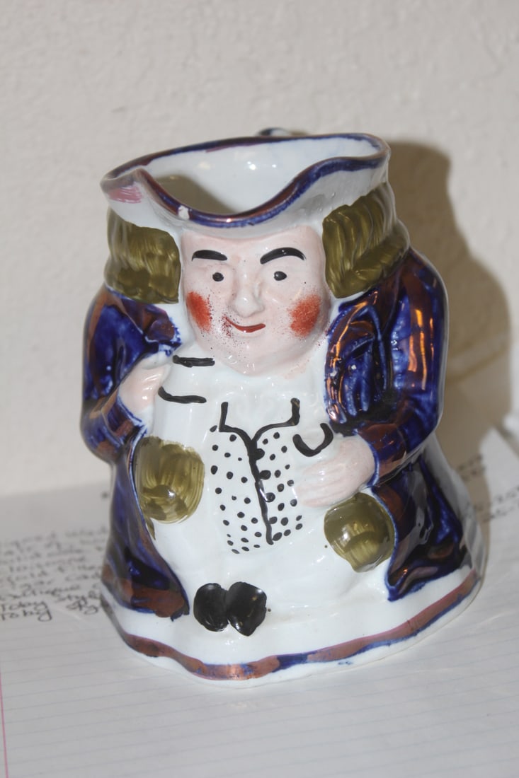 Toby Style Figural Mug: please note: one small flea bite as shown - 5 1/4 inches tall