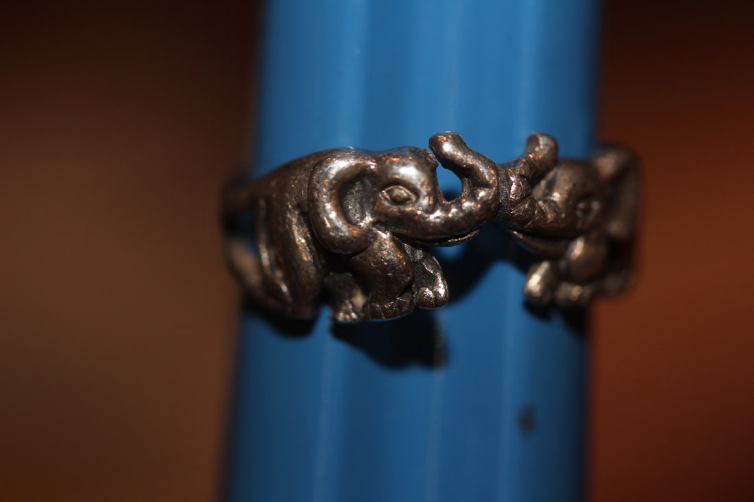Elephant Motief Sterling Ring - 5