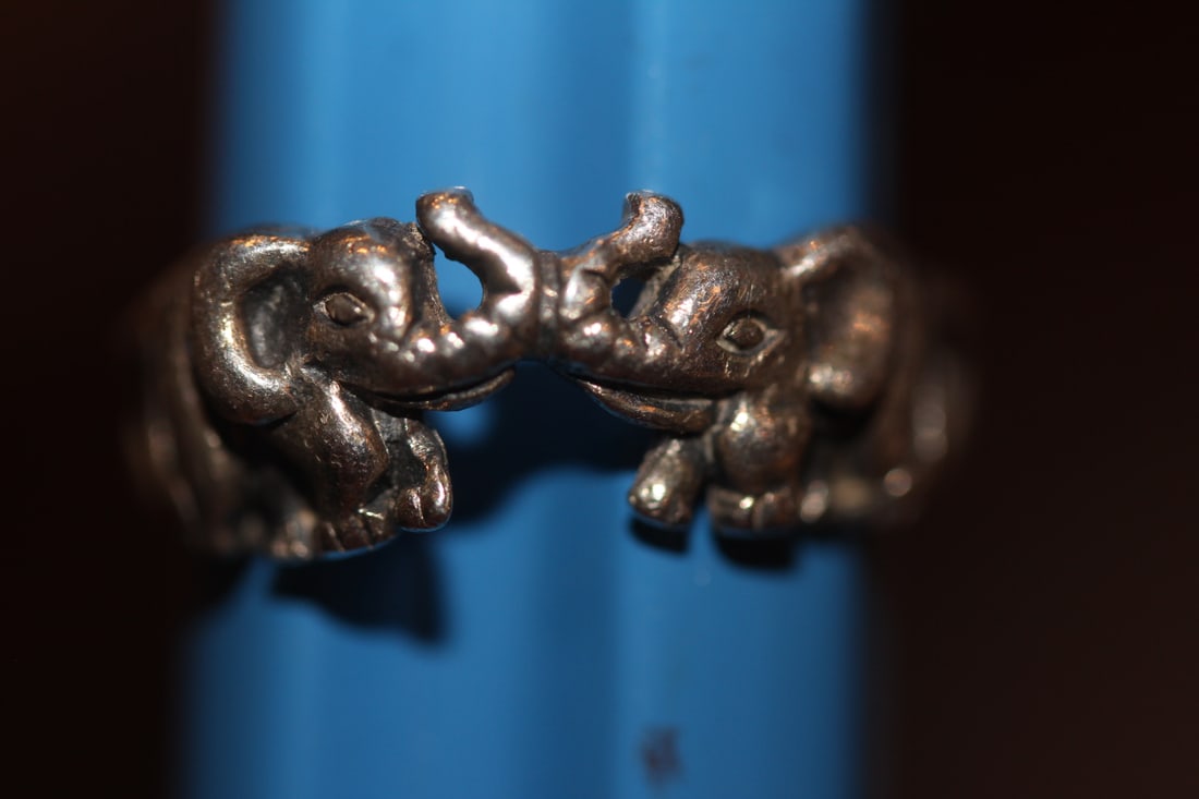 Elephant Motief Sterling Ring - 6