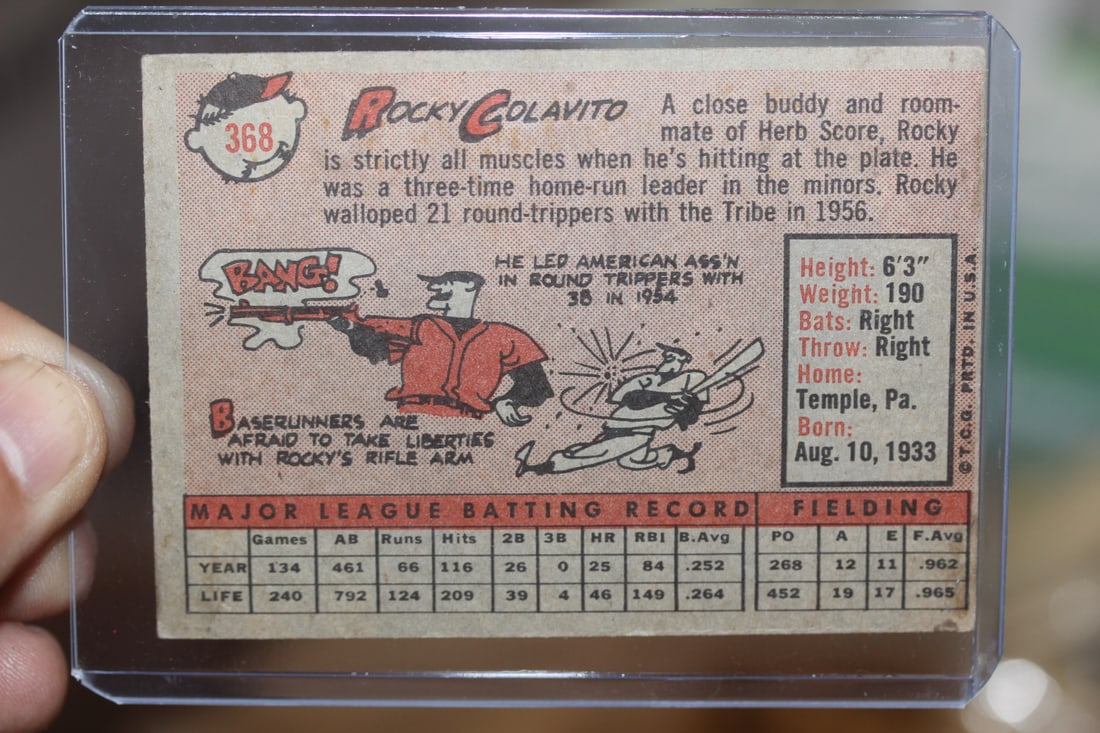 Rocky Colavito Baseball Card - 2