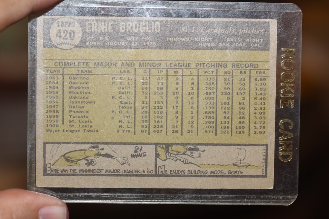 Ernie Broglio Baseball Card - 2