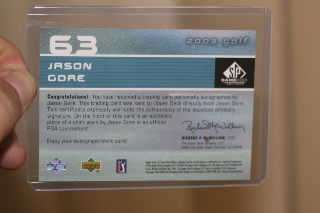 Jason Gore Jersey Card - 2