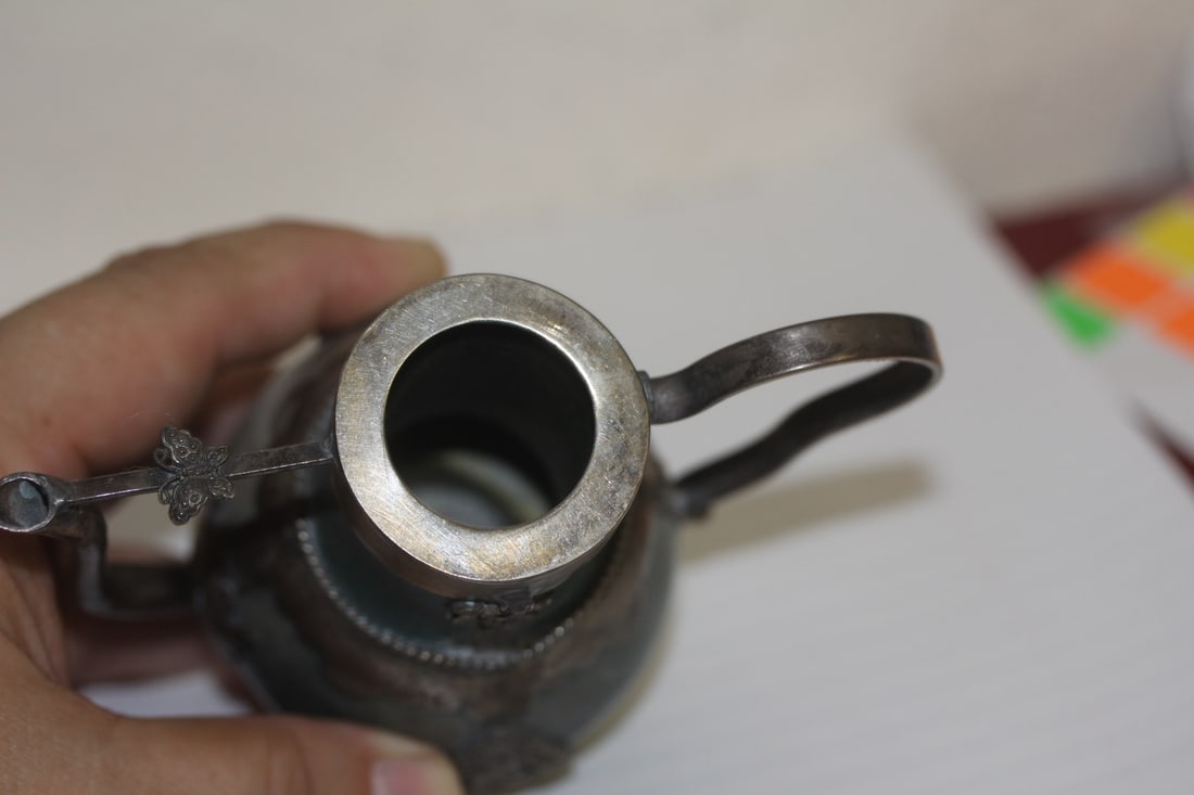Signed Chinese Teapot with Monkey Finial - 6