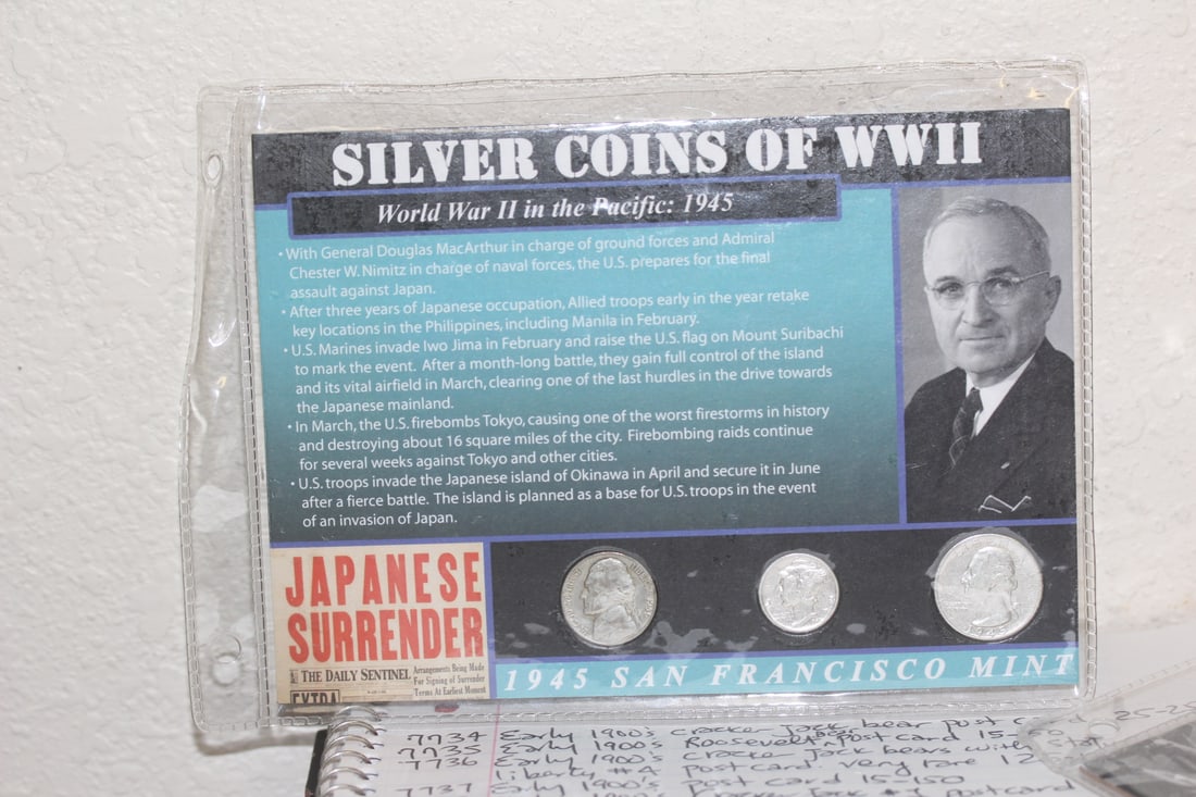 Silver Coins of WWII: 3-coins set