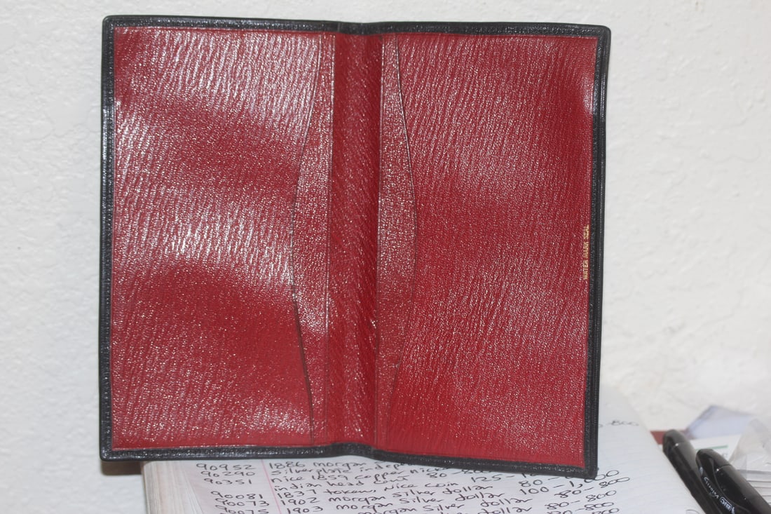 Old Leather Wallet: 6 7/8" long by 4" wide
