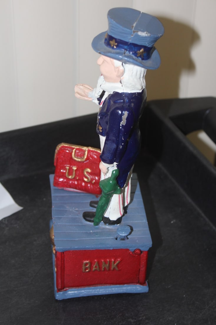 Cast Iron Uncle Sam Bank - 5