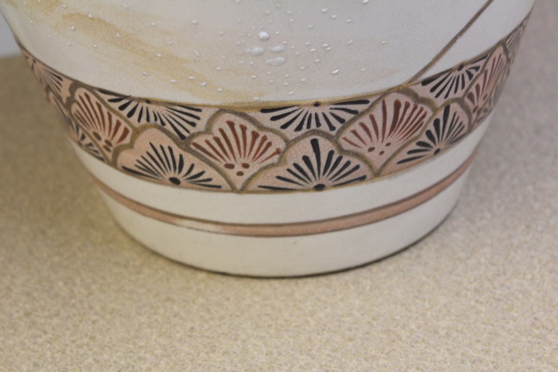 Antique Japanese Satsuma Floor Vase - 4