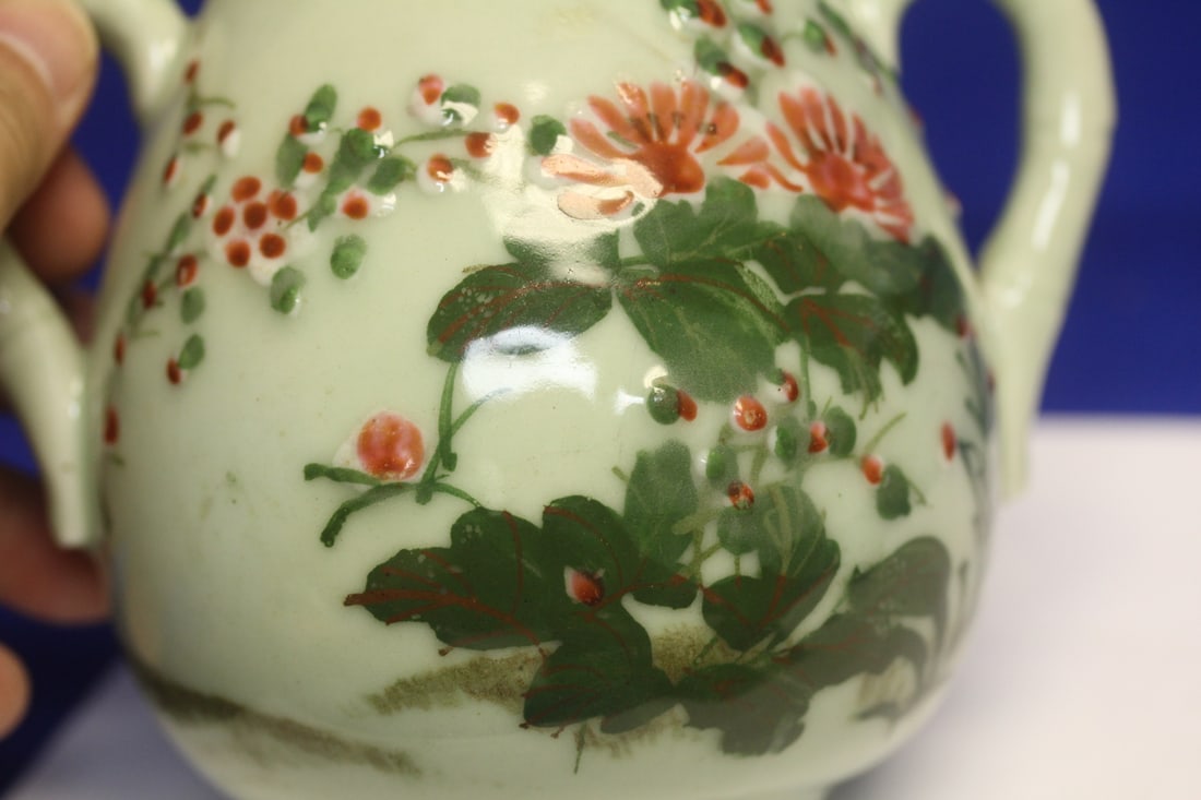 Antique/Vintage Asian Celadon Container - 2