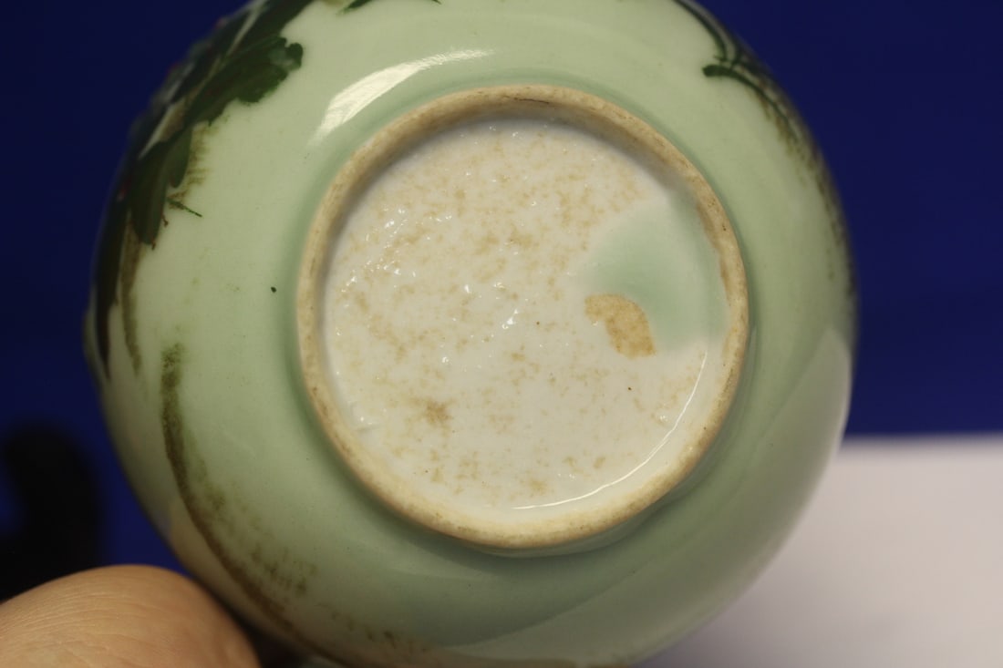Antique/Vintage Asian Celadon Container - 4