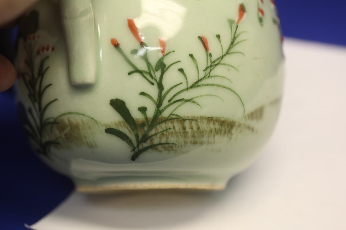 Antique/Vintage Asian Celadon Container - 7