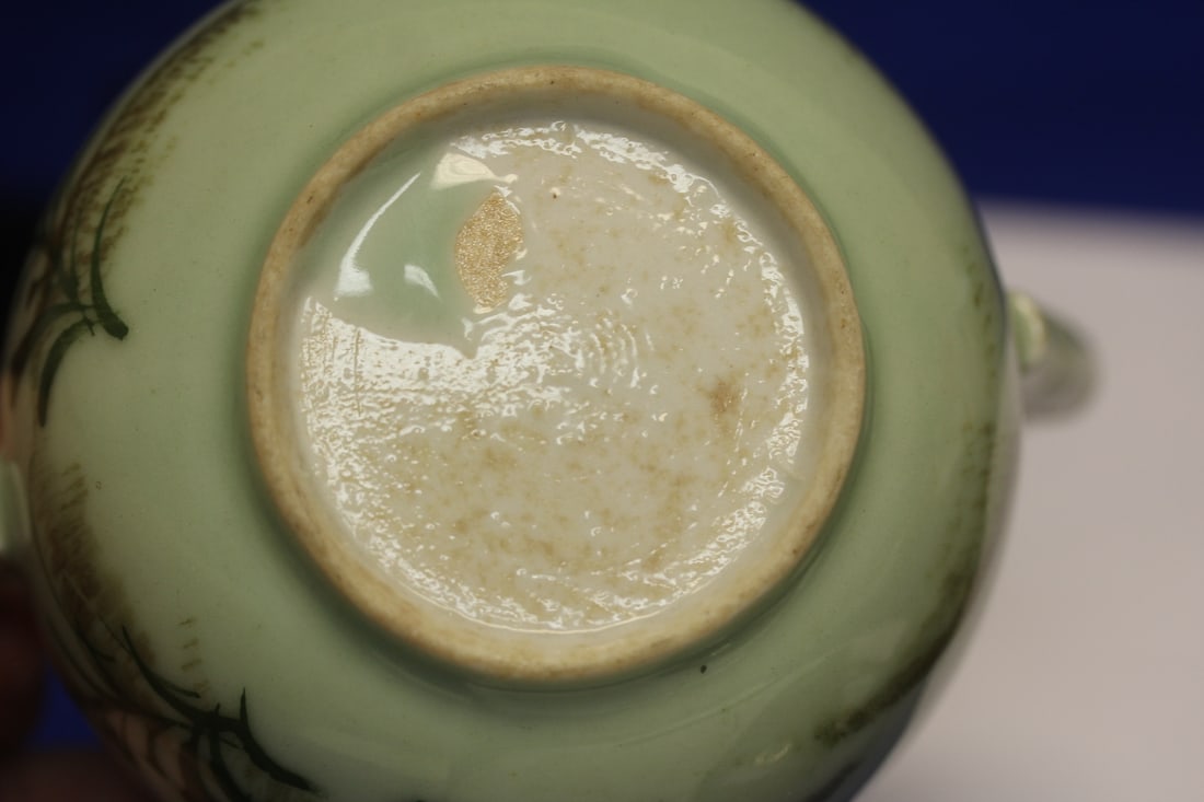 Antique/Vintage Asian Celadon Container - 8
