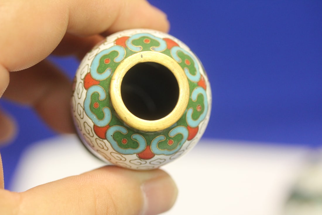 Pair of Miniature Chinese Cloisonne Jars - 5