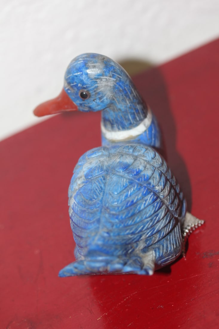 Chinese Lapis Lazuli Gemstone Duck - 2