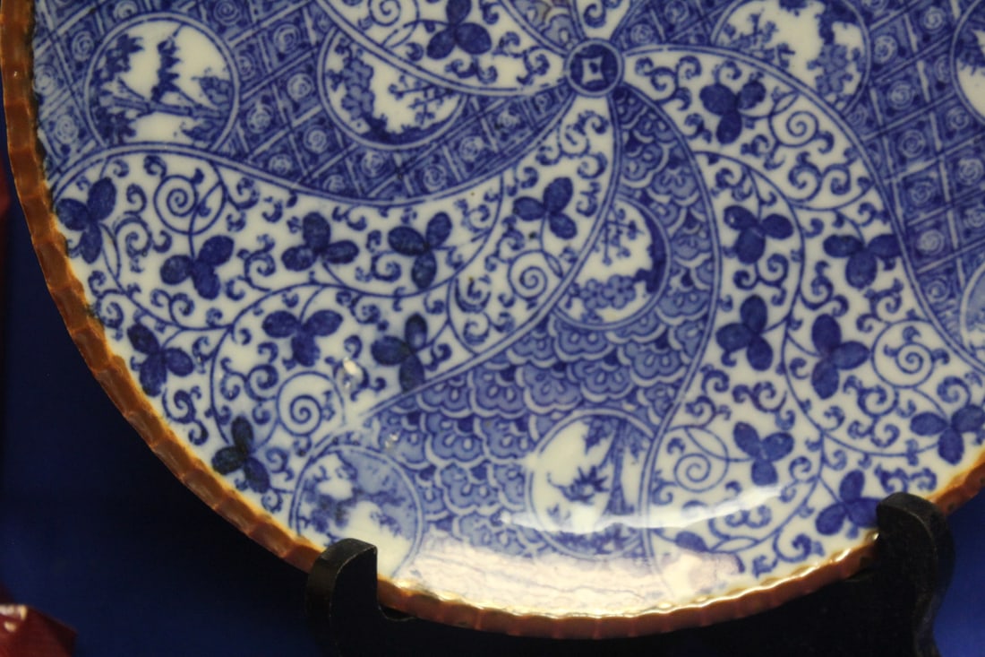Antique Blue and White Japanese Plate/Charger - 6