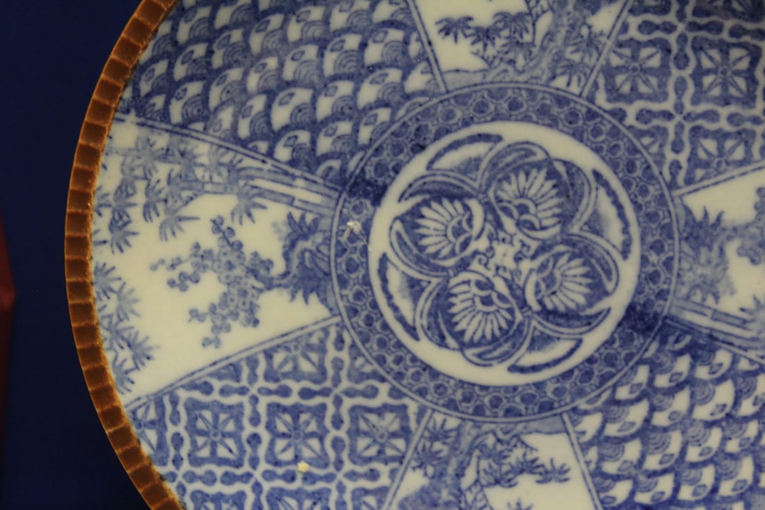 Antique Blue and White Japanese Plate/Charger - 6
