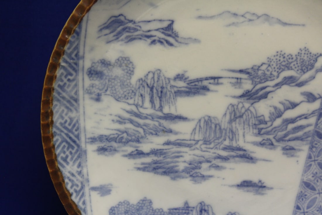Antique Blue and White Japanese Plate/Charger - 3