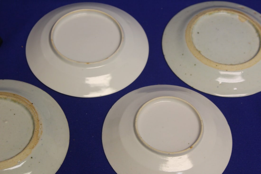 Lot of 5 Chinese Canton Blue and White Plates - 7