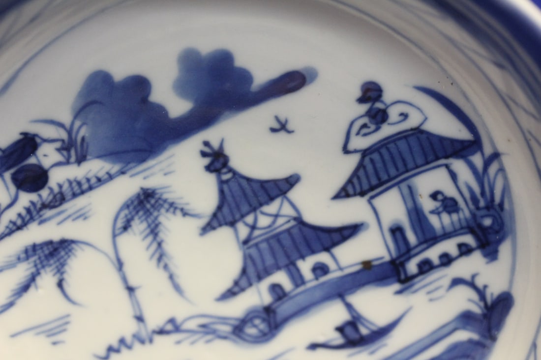 Antique Chinese Blue and White Canton Bowl - 2