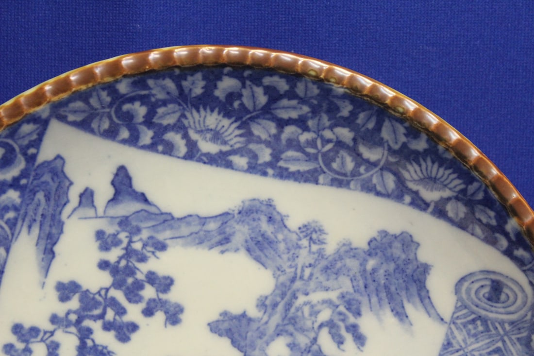Antique Japanese Blue and White Plate - 2