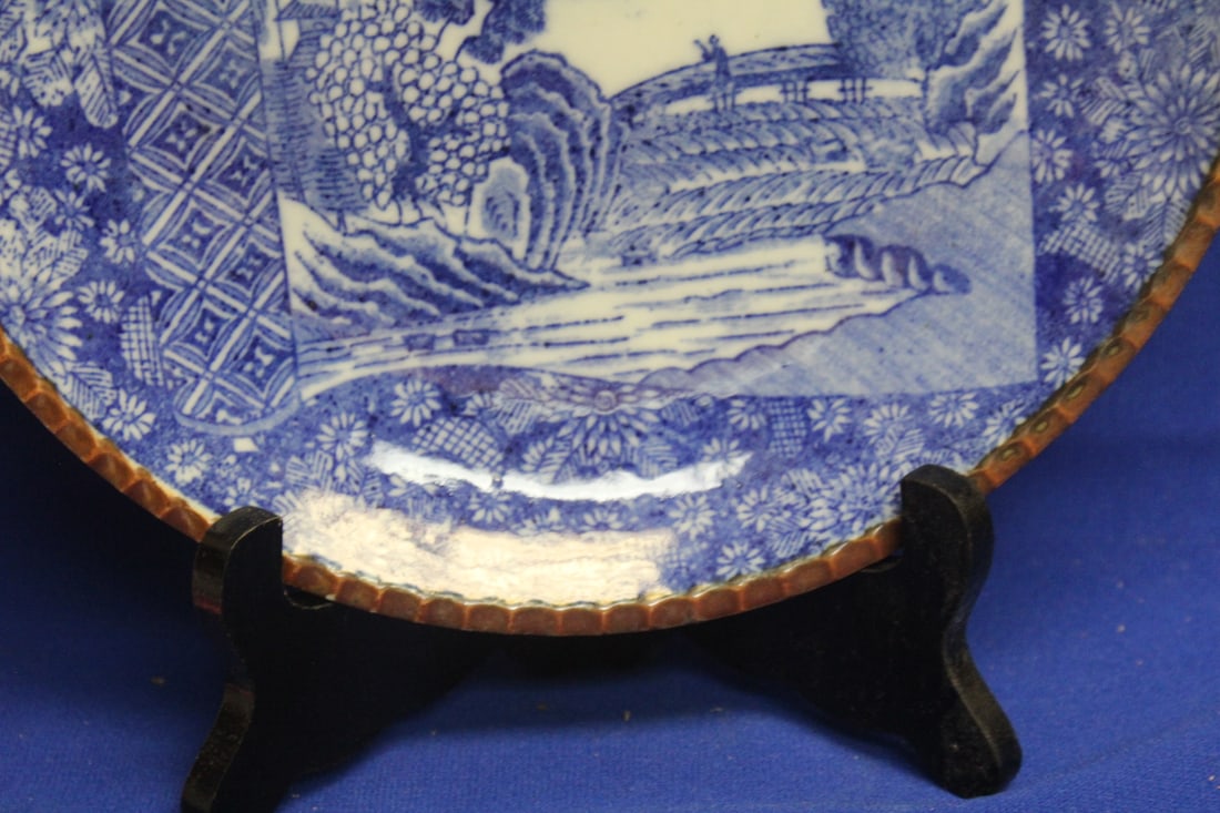 Antique Japanese Blue and White Plate - 5