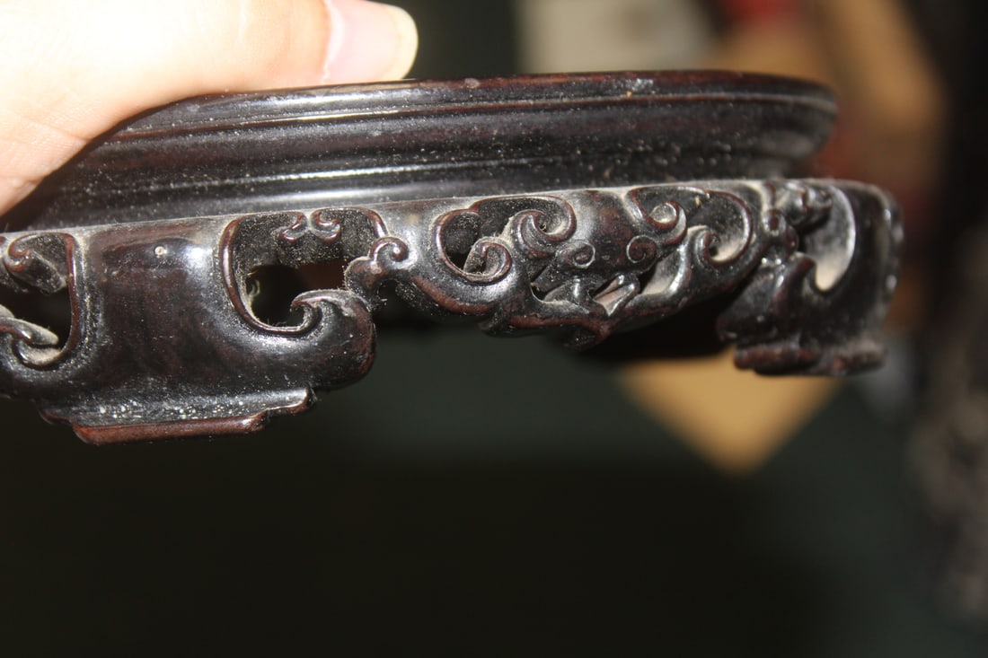 Carved Chinese Hardwood Vase Stand - 2