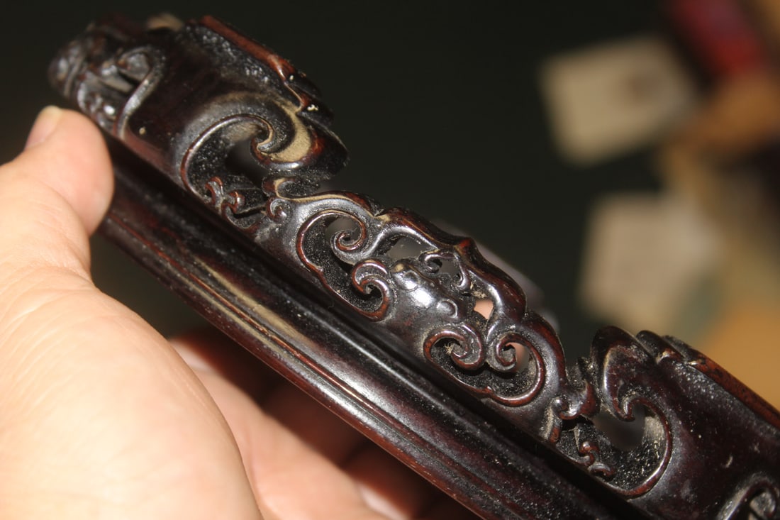 Carved Chinese Hardwood Vase Stand - 5