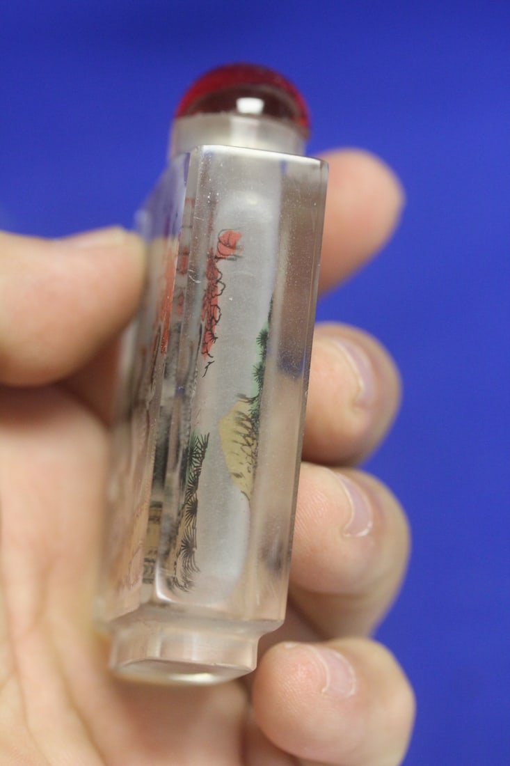 Chinese Crystal or Glass Snuff Bottle - 2