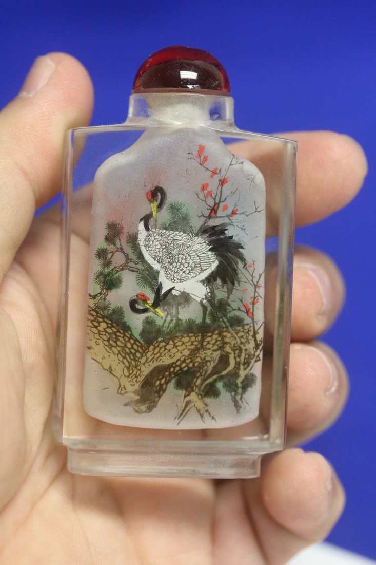 Chinese Crystal or Glass Snuff Bottle - 3