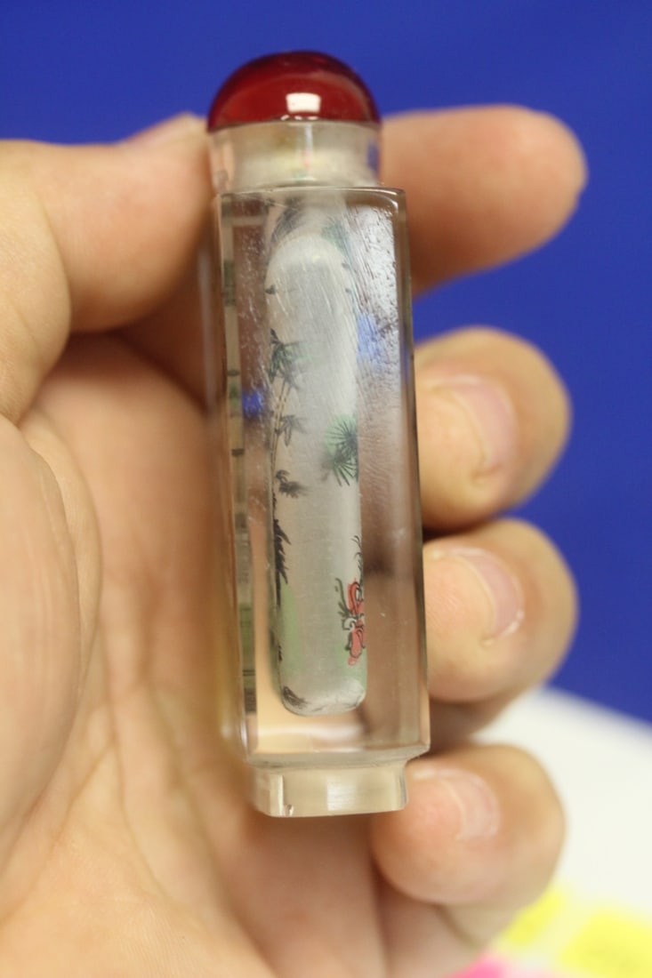 Chinese Crystal or Glass Snuff Bottle - 2