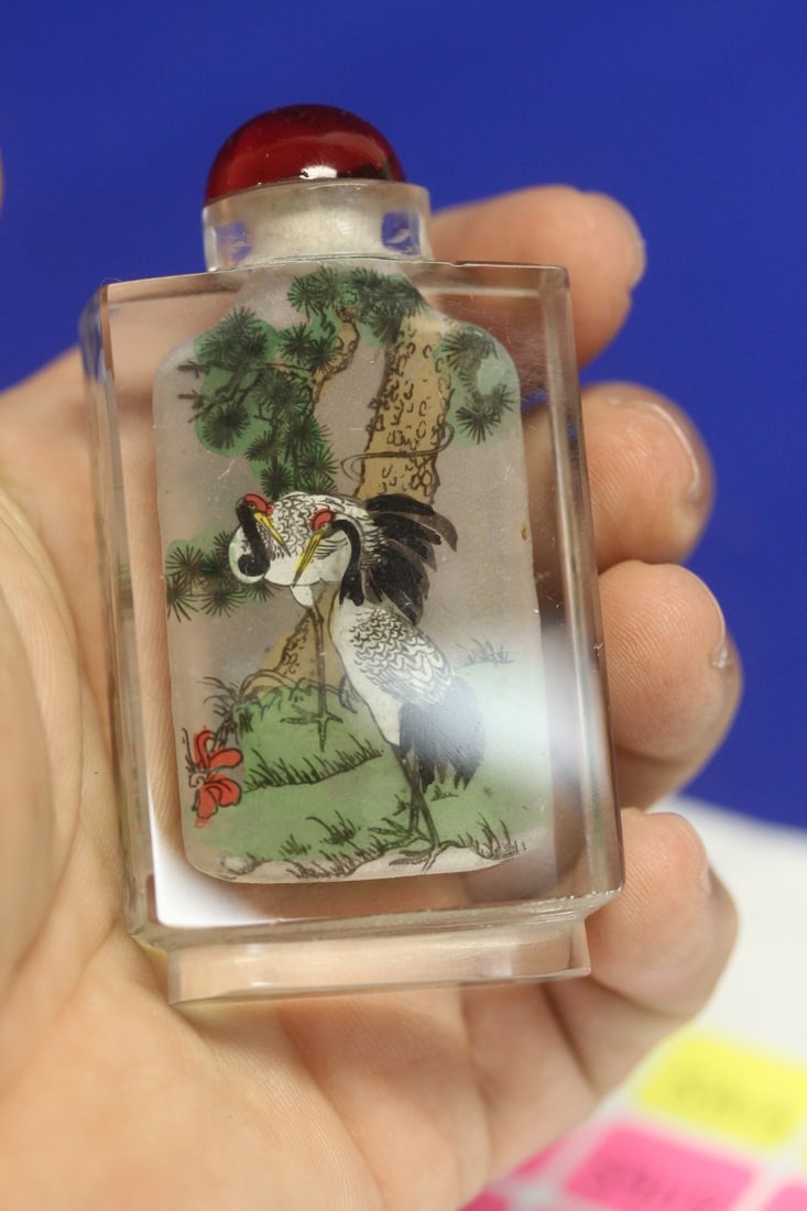 Chinese Crystal or Glass Snuff Bottle - 3