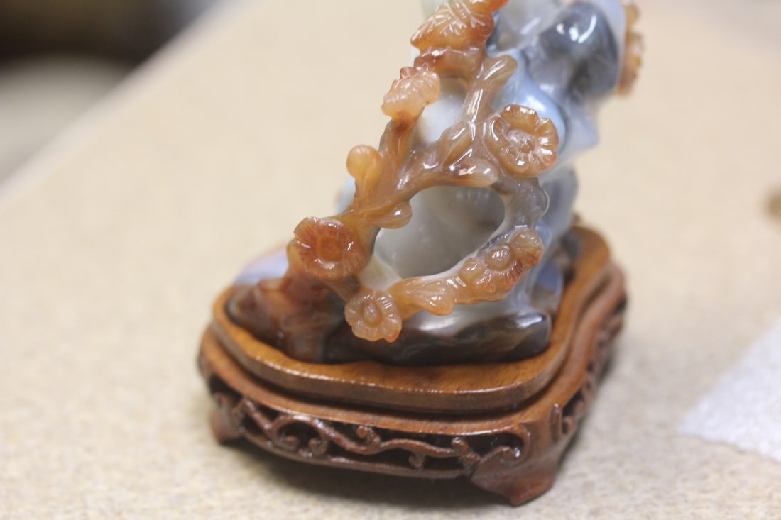 Chinese Agate Carving on Stand - 5