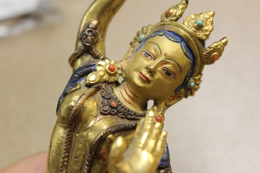 Chinese Tibetan Bronze Figurine - 2