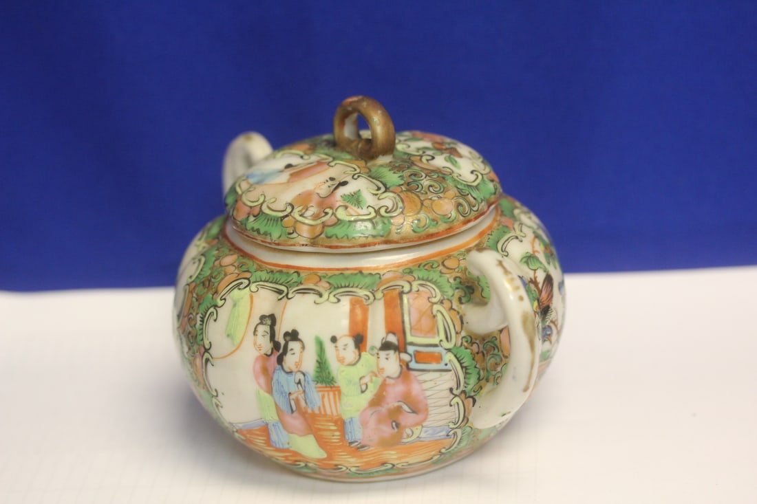 Antique Rose Medallion Sugar Container - 3