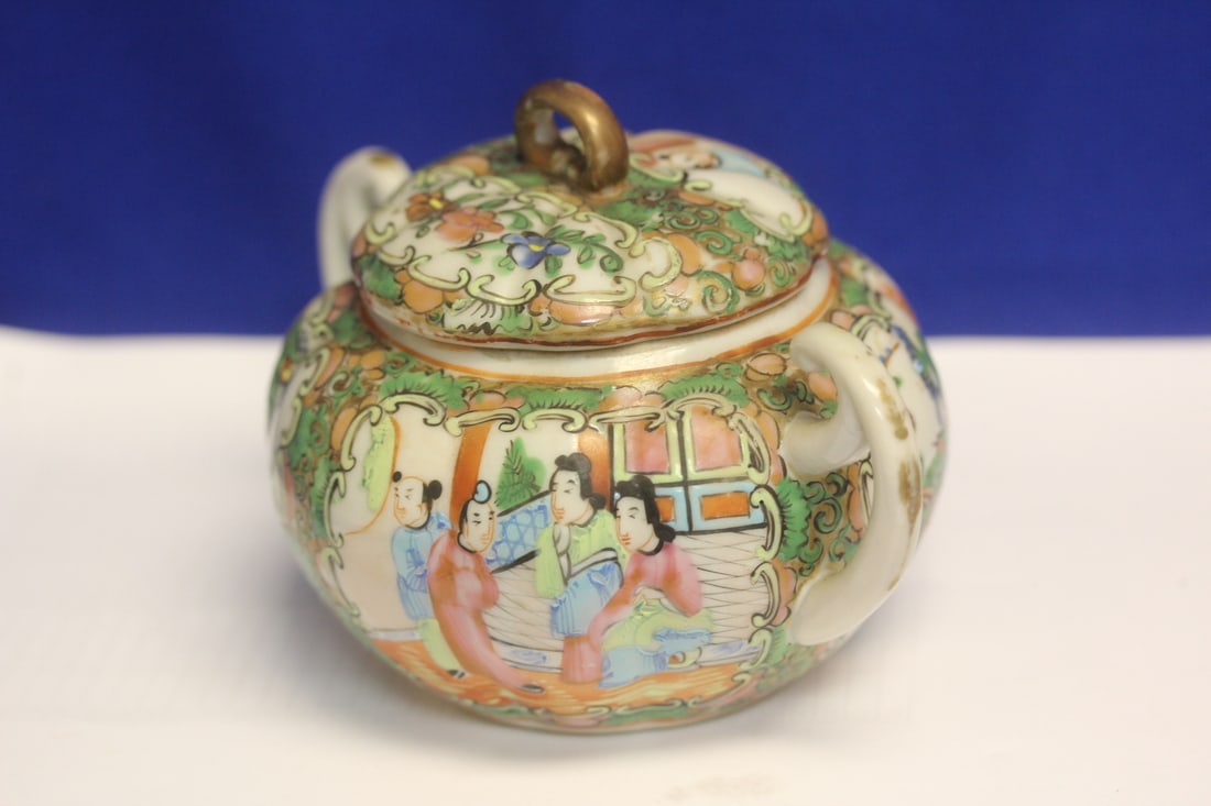 Antique Rose Medallion Sugar Container - 4