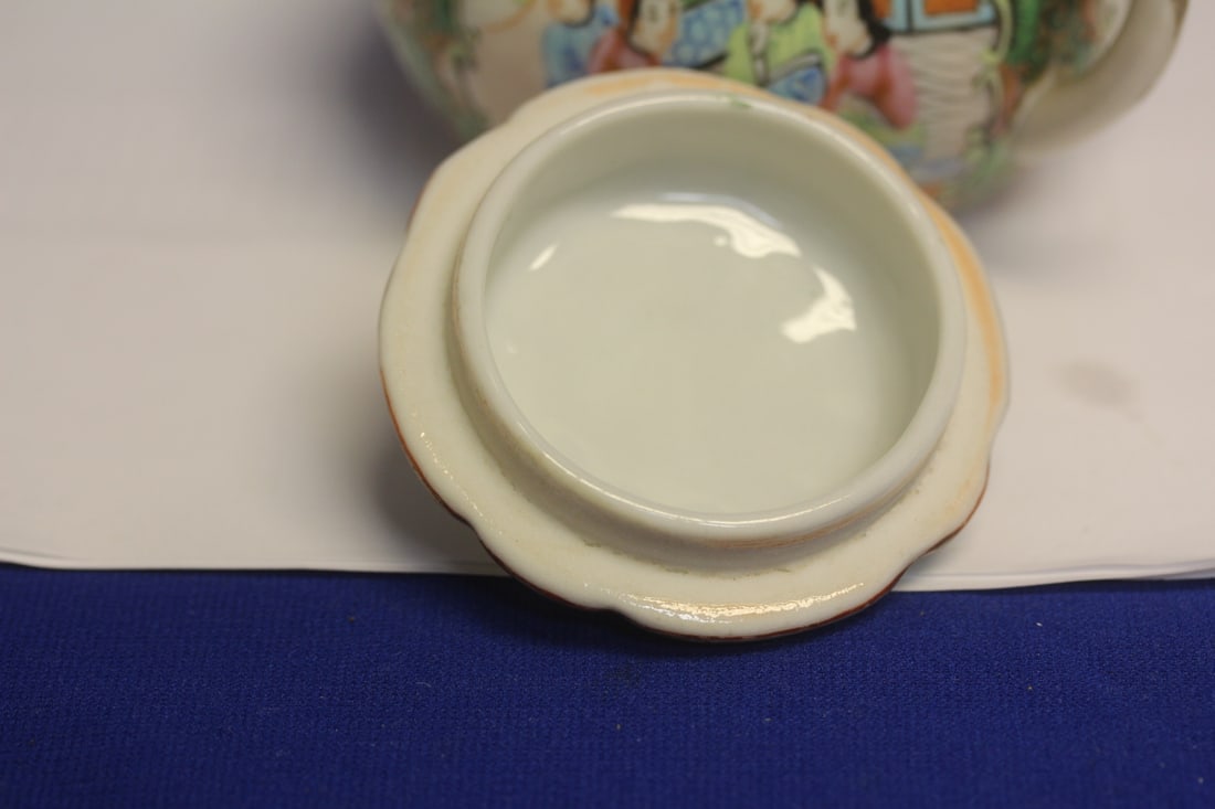 Antique Rose Medallion Sugar Container - 6
