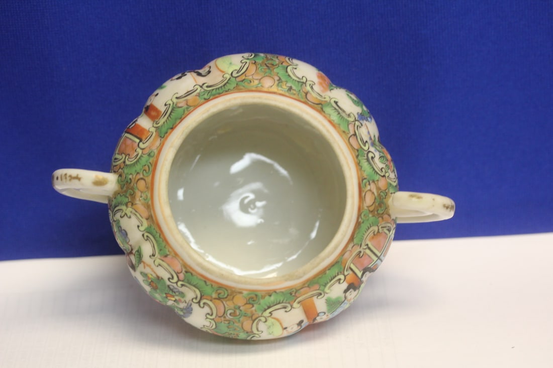 Antique Rose Medallion Sugar Container - 7
