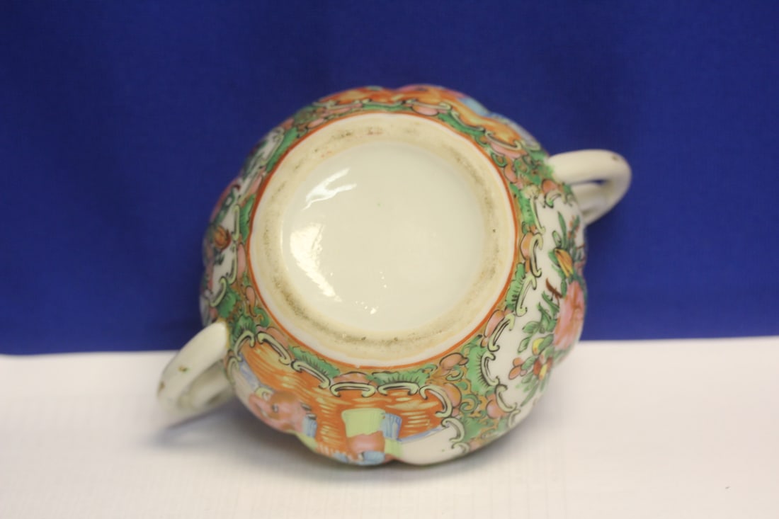 Antique Rose Medallion Sugar Container - 8